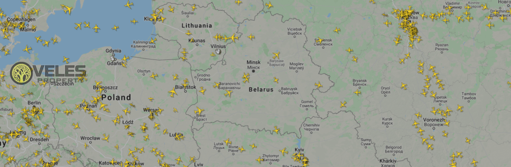 Беларусь 2021 - Карта обходных полетов