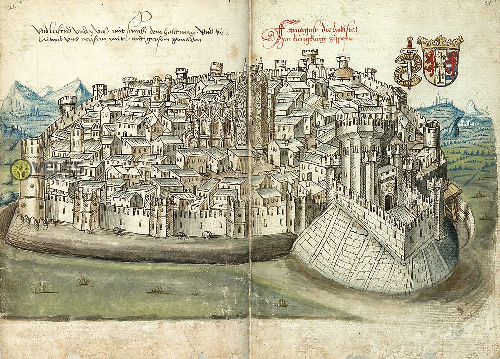 Engraving of Famagusta by Konrad Grünenberg, 1480